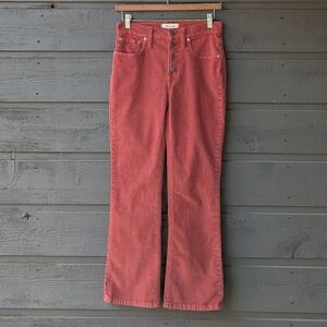 Madewell Cali Demi-Boot Jeans Corduroy: Button-Front Edition Canterbury Red 25
